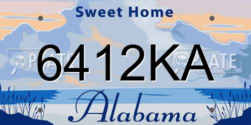 6412KA Alabama License Plate