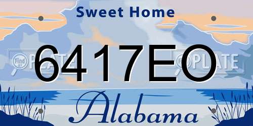 6417EO Alabama License Plate