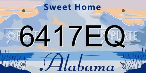 6417EQ Alabama License Plate
