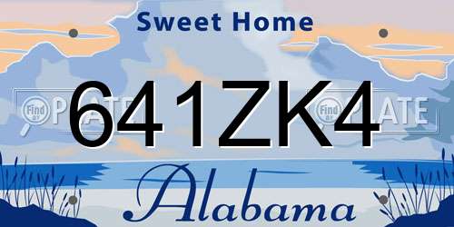 641ZK4 Alabama License Plate