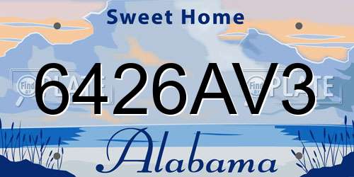 6426AV3 Alabama License Plate