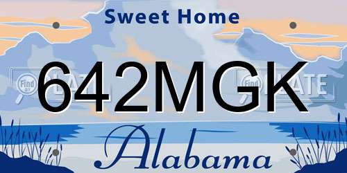 642MGK Alabama License Plate