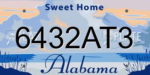 6432AT3 Alabama License Plate