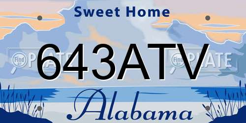 643ATV Alabama License Plate
