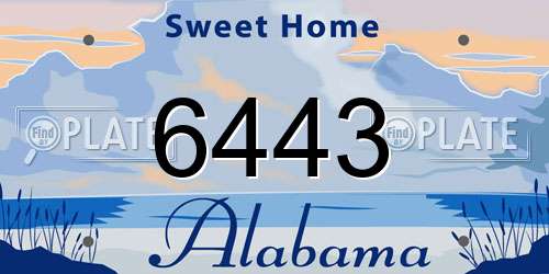 6443 Alabama License Plate