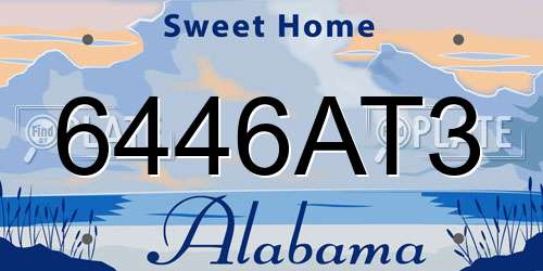 6446AT3 Alabama License Plate