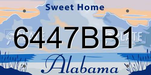 6447BB1 Alabama License Plate
