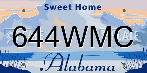 644WMC Alabama License Plate