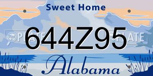 644Z95 Alabama License Plate