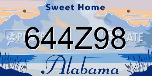 644Z98 Alabama License Plate