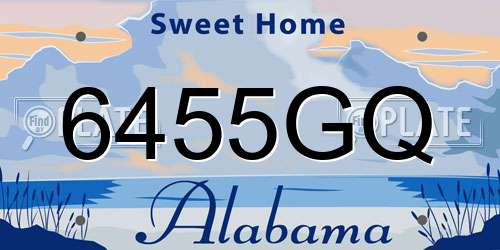 6455GQ Alabama License Plate