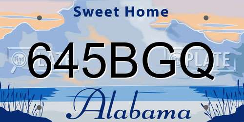 645BGQ Alabama License Plate