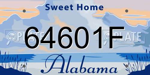 64601F Alabama License Plate