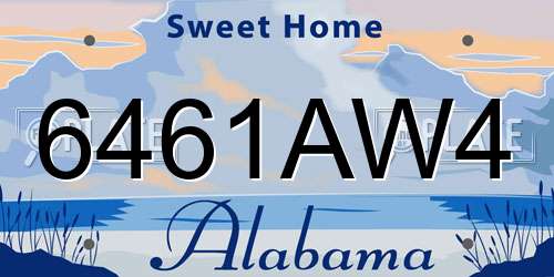 6461AW4 Alabama License Plate