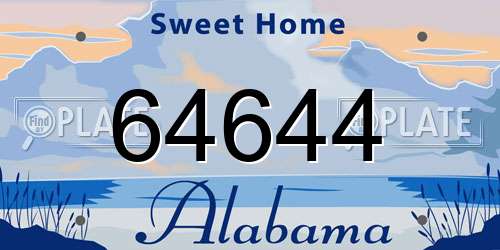 64644 Alabama License Plate
