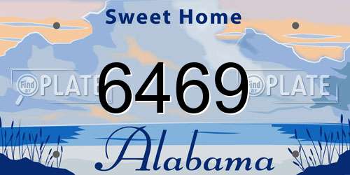 6469 Alabama License Plate