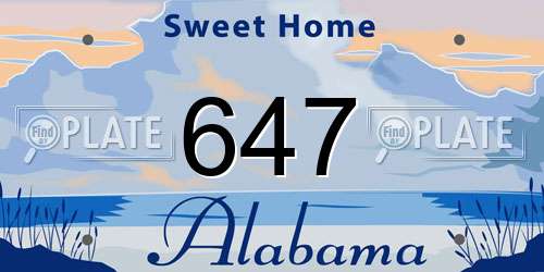 647 Alabama License Plate