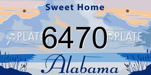 6470 Alabama License Plate
