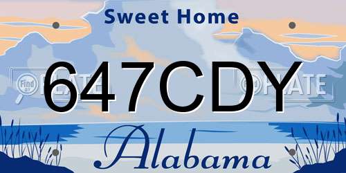 647CDY Alabama License Plate