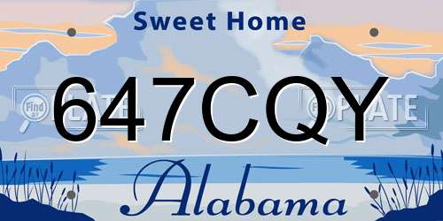 647CQY Alabama License Plate