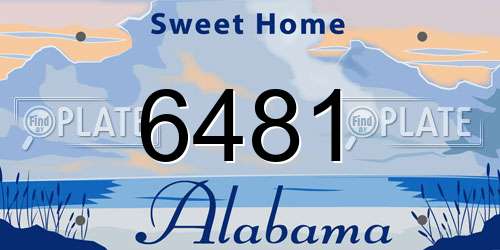 6481 Alabama License Plate