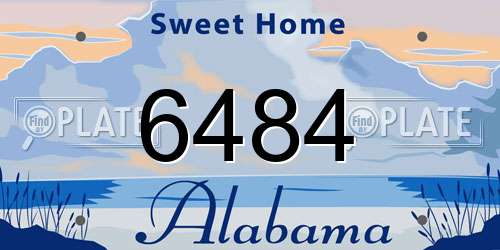 6484 Alabama License Plate