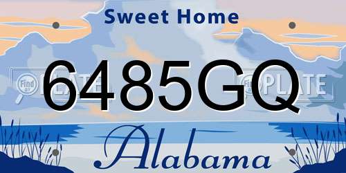 6485GQ Alabama License Plate
