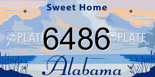 6486 Alabama License Plate