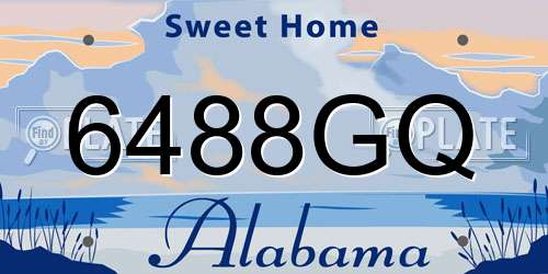 6488GQ Alabama License Plate