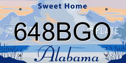 648BGO Alabama License Plate