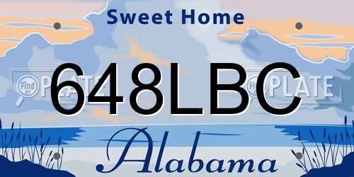 648LBC Alabama License Plate
