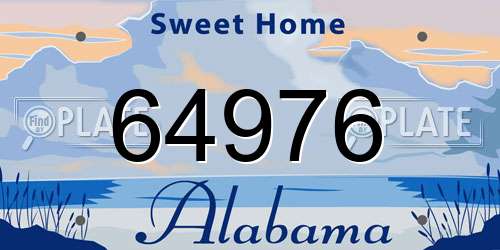 64976 Alabama License Plate