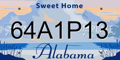 64A1P13 Alabama License Plate