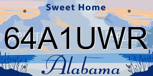 64A1UWR Alabama License Plate