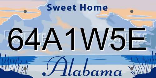 64A1W5E Alabama License Plate