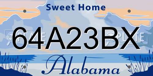 64A23BX Alabama License Plate