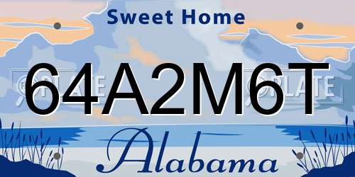 64A2M6T Alabama License Plate