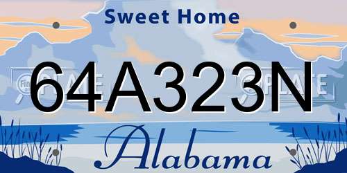 64A323N Alabama License Plate