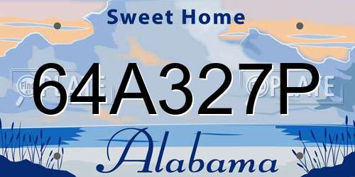 64A327P Alabama License Plate