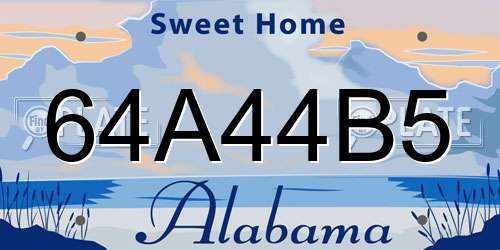 64A44B5 Alabama License Plate