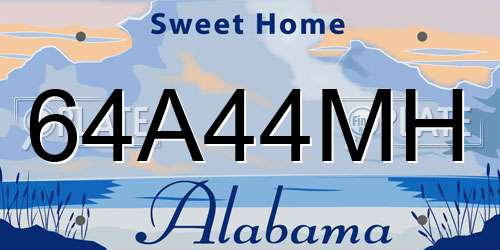 64A44MH Alabama License Plate
