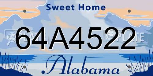 64A4522 Alabama License Plate