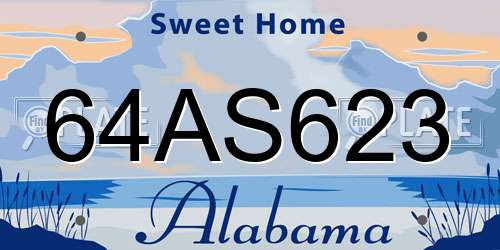 64AS623 Alabama License Plate