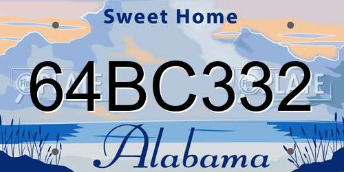 64BC332 Alabama License Plate