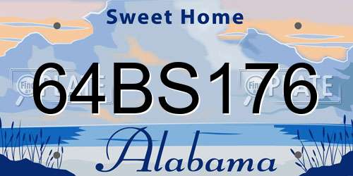 64BS176 Alabama License Plate