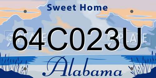 64C023U Alabama License Plate