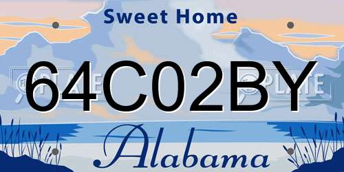 64C02BY Alabama License Plate