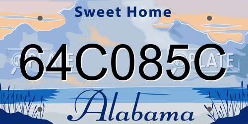64C085C Alabama License Plate