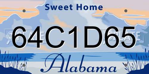 64C1D65 Alabama License Plate