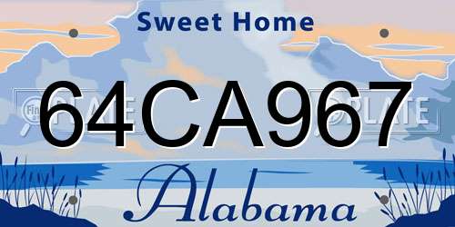 64CA967 Alabama License Plate